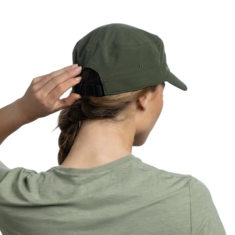 Buff Military Cap in Solid Khaki-6