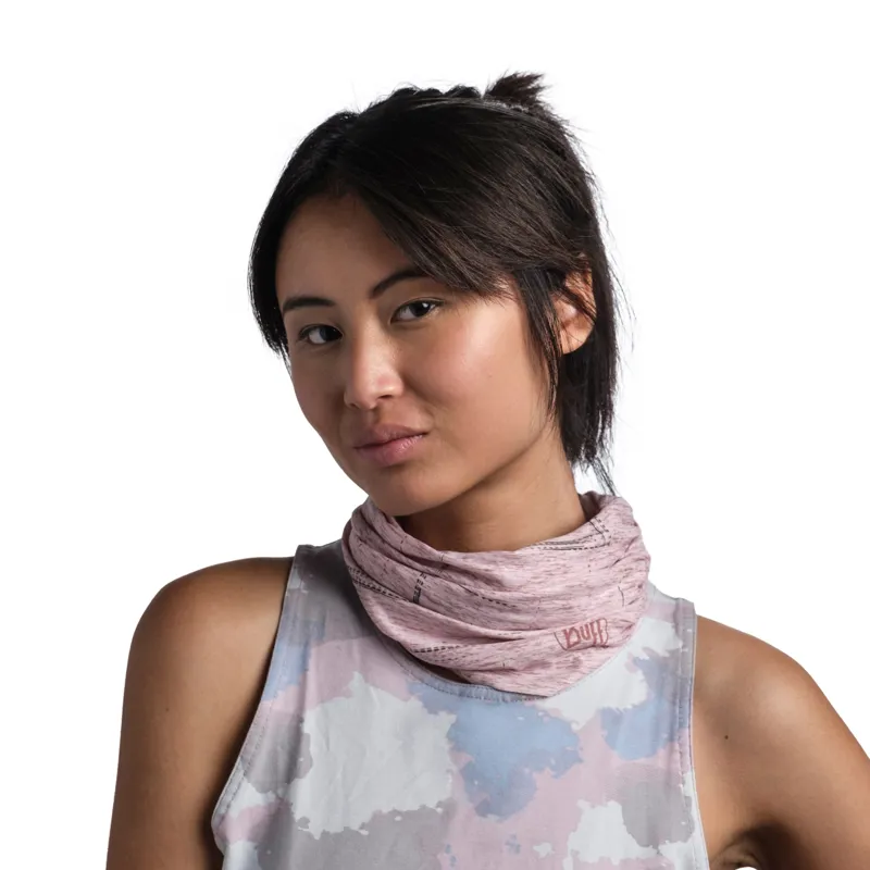 Buff Reflective Coolnet UV+ Neckwear in HTR Rose Pink-1