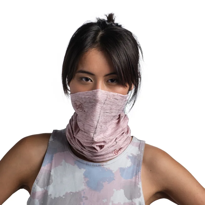 Buff Reflective Coolnet UV+ Neckwear in HTR Rose Pink-5