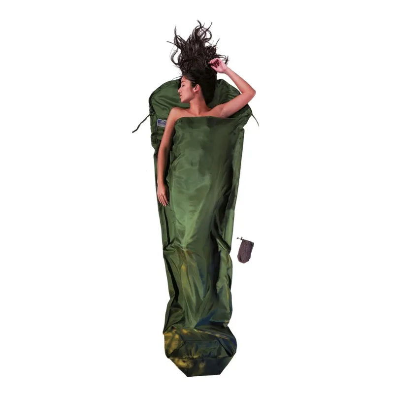 Cocoon Silk Mummy Sleeping Bag Liner in Dark Olive Green