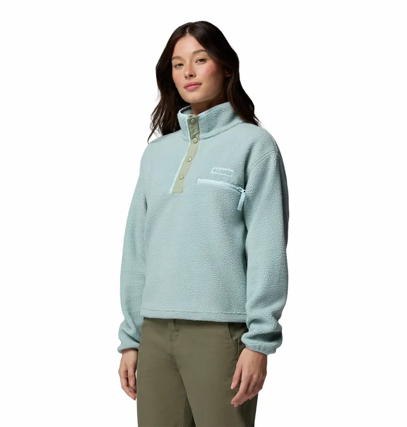 Columbia Helvetia II Cropped Fleece Womens in Crushed Blue/Safari-1