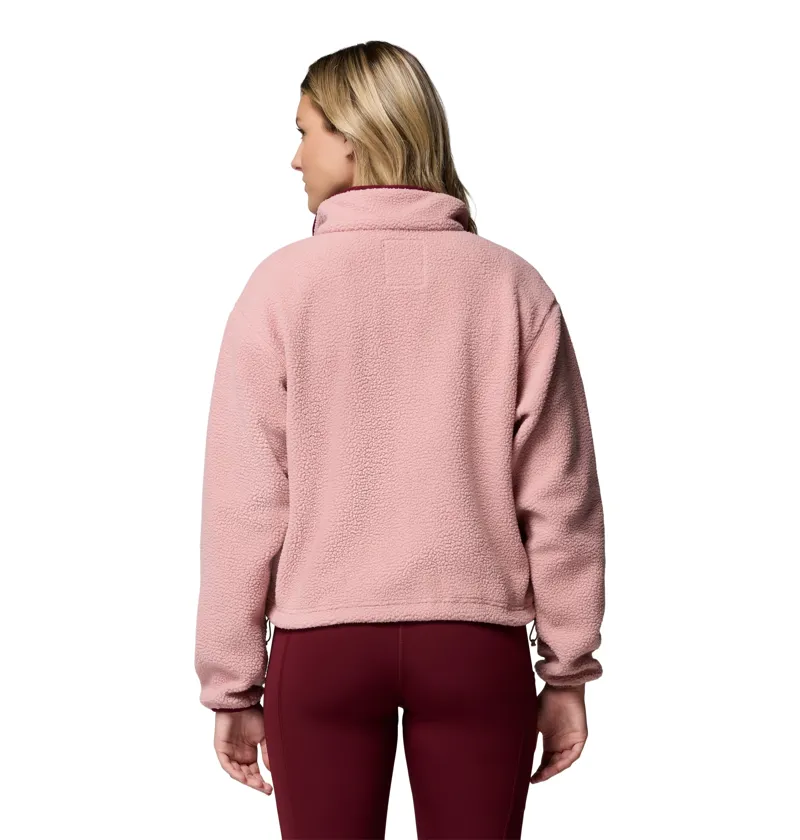 Columbia Helvetia II Cropped Half Snap Fleece Womens Eraser Pink/Fig-2