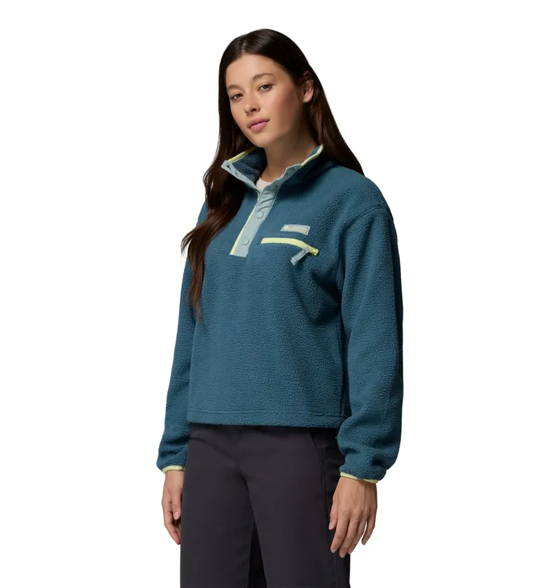 Columbia Helvetia II Cropped Half Snap Fleece Womens Everblue-1