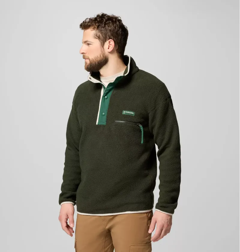 Columbia Helvetia II Half Snap Fleece Mens in Greenscape-2