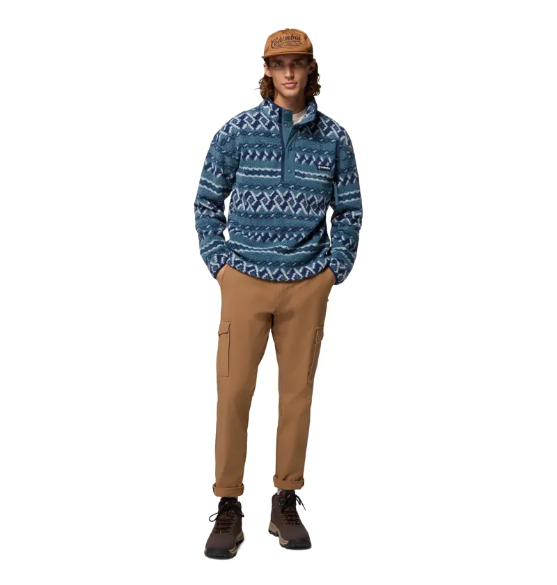 Columbia Helvetia II Printed Half Snap Fleece Mens Everblue KnitKnot
