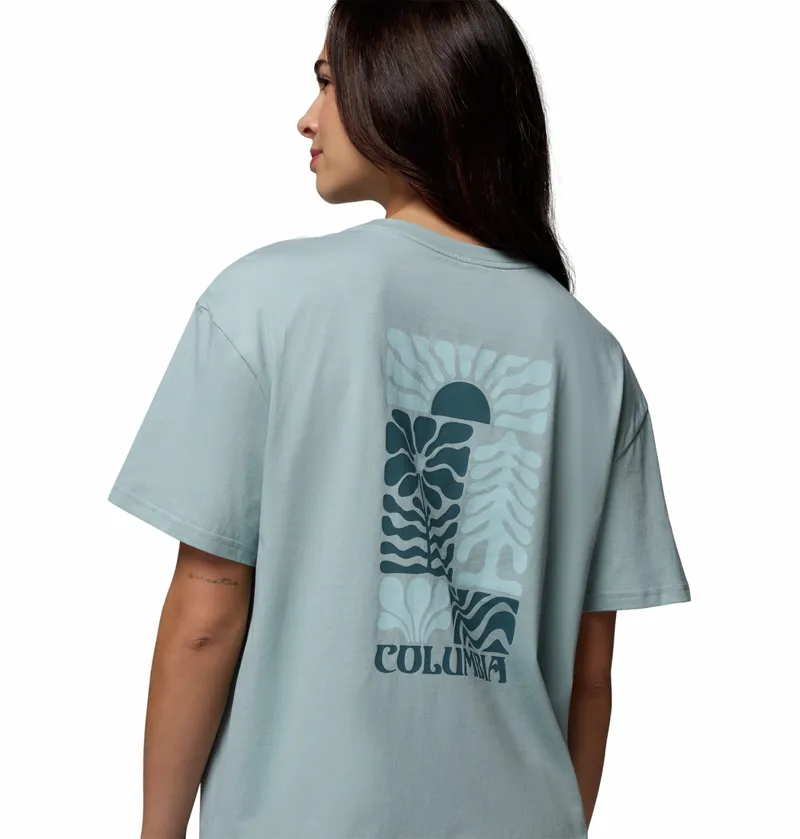 Columbia Rolling Bend Graphic Tee Women in Crushed Blue/Floral Groove-3