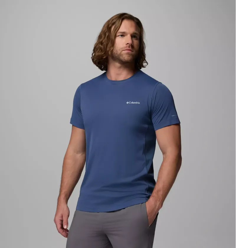 Columbia Zero Rules Light S/S Crew Tech T-Shirt Mens in Dark Mountain-2