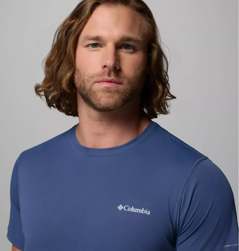 Columbia Zero Rules Light S/S Crew Tech T-Shirt Mens in Dark Mountain-5