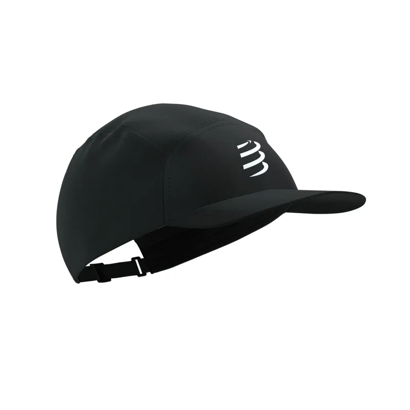 Compressport 5 Panel Running Cap in Black-2