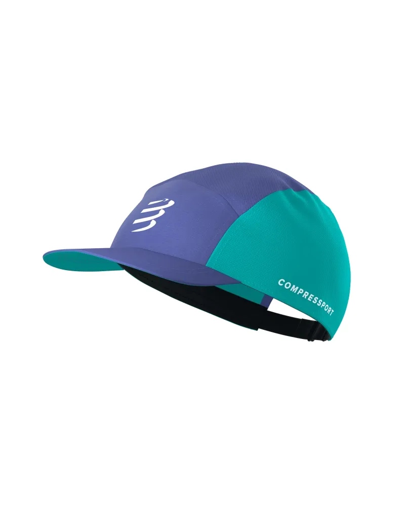 Compressport 5 Panel Running Cap in Orient Blue/Pool Blue