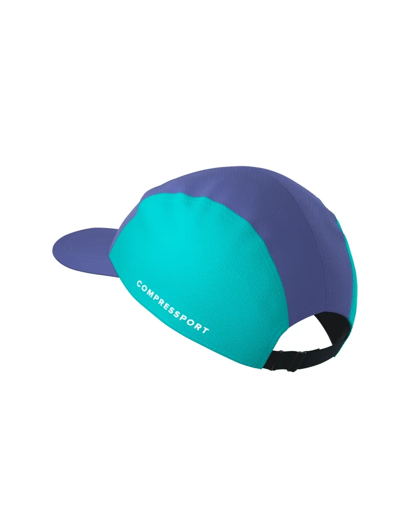 Compressport 5 Panel Running Cap in Orient Blue/Pool Blue-2