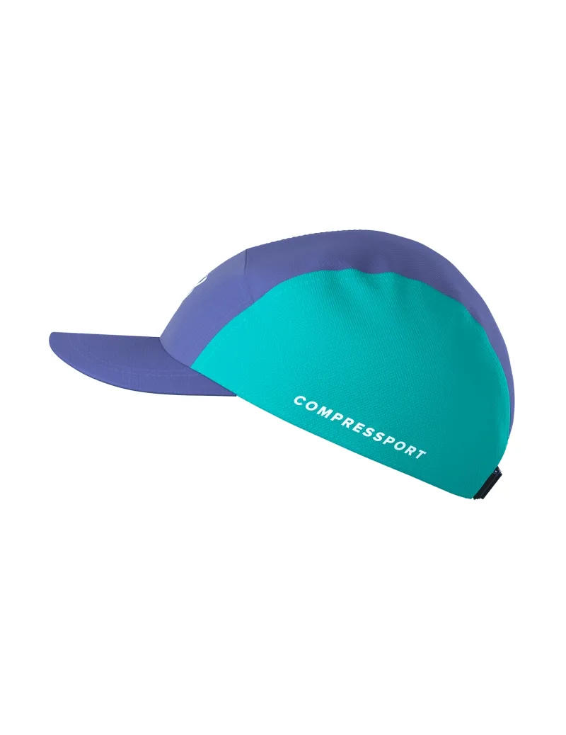 Compressport 5 Panel Running Cap in Orient Blue/Pool Blue-3