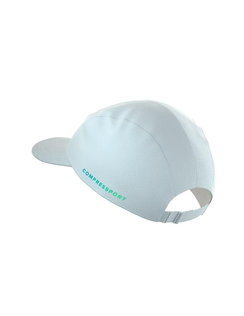 Compressport 5 Panel Running Cap in Star White/Blue-Green-2