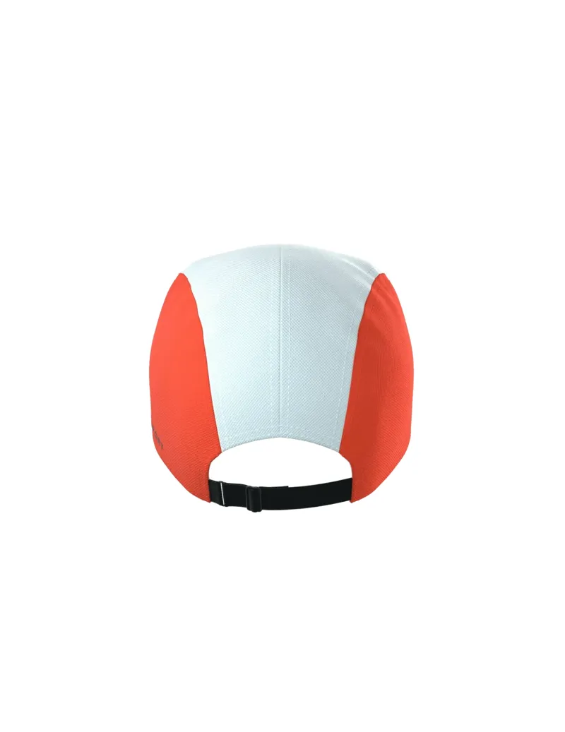 Compressport 5 Panel Running Cap in Star White/Tigerlily-1