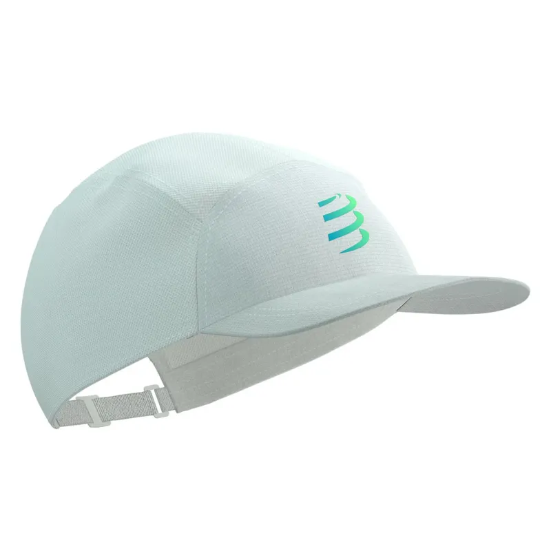 Compressport 5 Panel Running Cap in Star White/Blue-Green-7