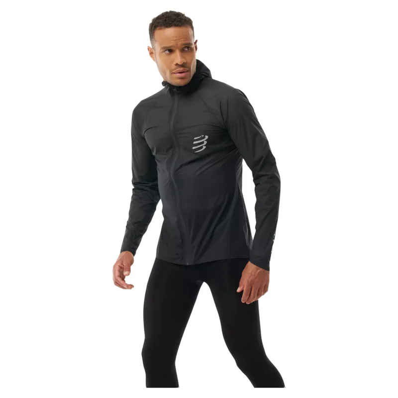 Compressport Hurricane Waterproof Jacket Mens in Black-1