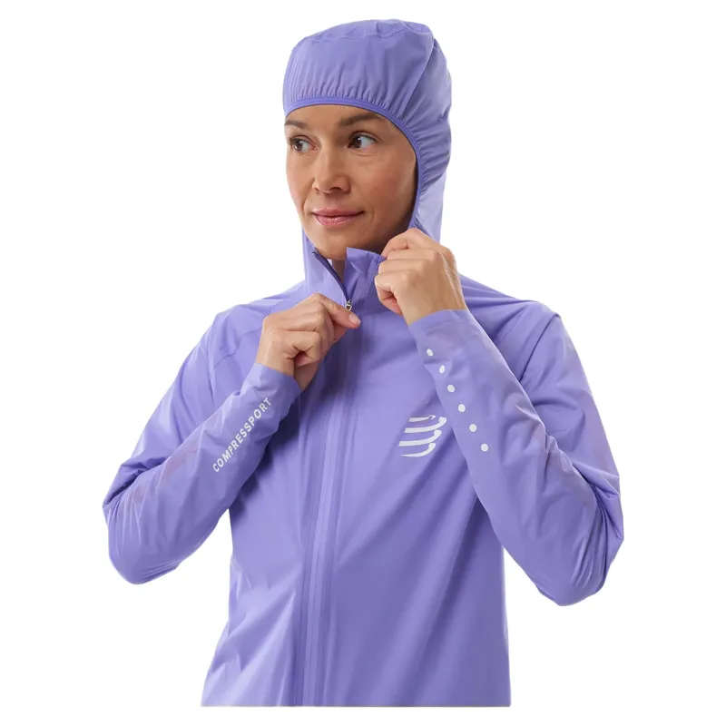 Compressport Hurricane Waterproof Jacket Womens in Aster Purple-2