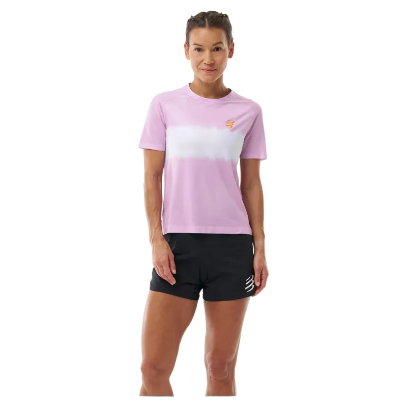 Compressport Performance Short Sleeve T-Shirt Womens in Orchid/Apricot