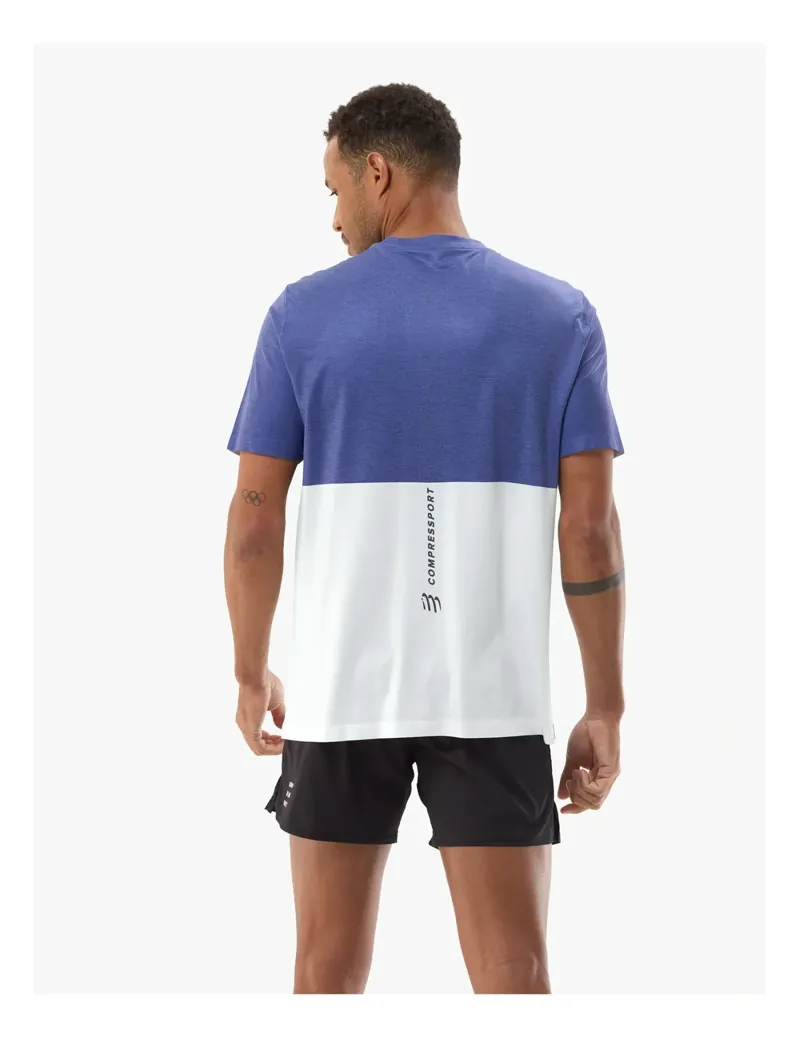 Compressport Performance SS T-Shirt Men in Orient Blue/Star White-1