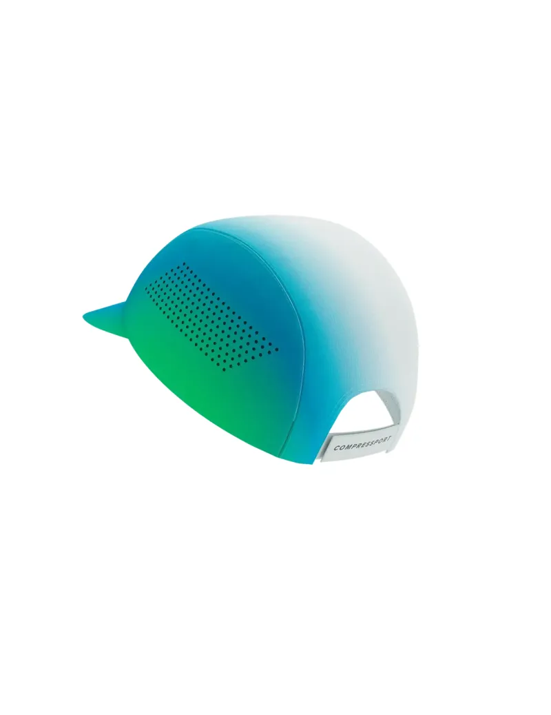 Compressport Pro Racing Cap Star in White/Blue-Green-2