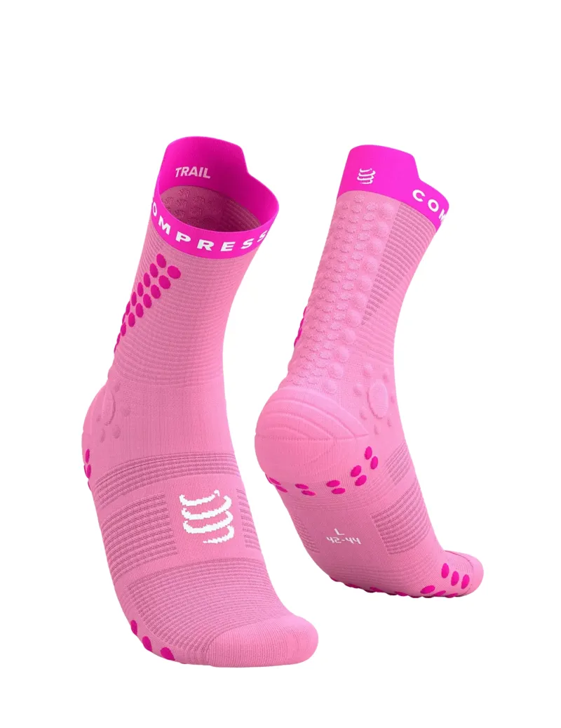 Compressport Pro Racing Socks v4.0 Trail in Begonia/Neon Pink