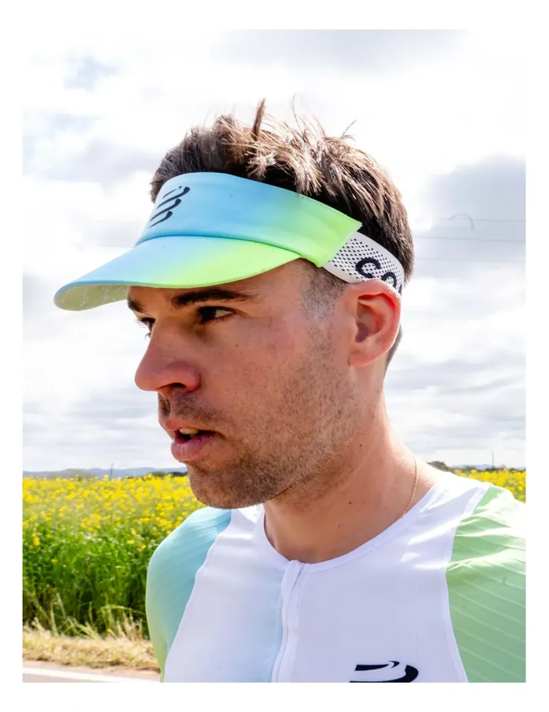 Compressport Pro Racing Visor in Star White/Blue-Green-4
