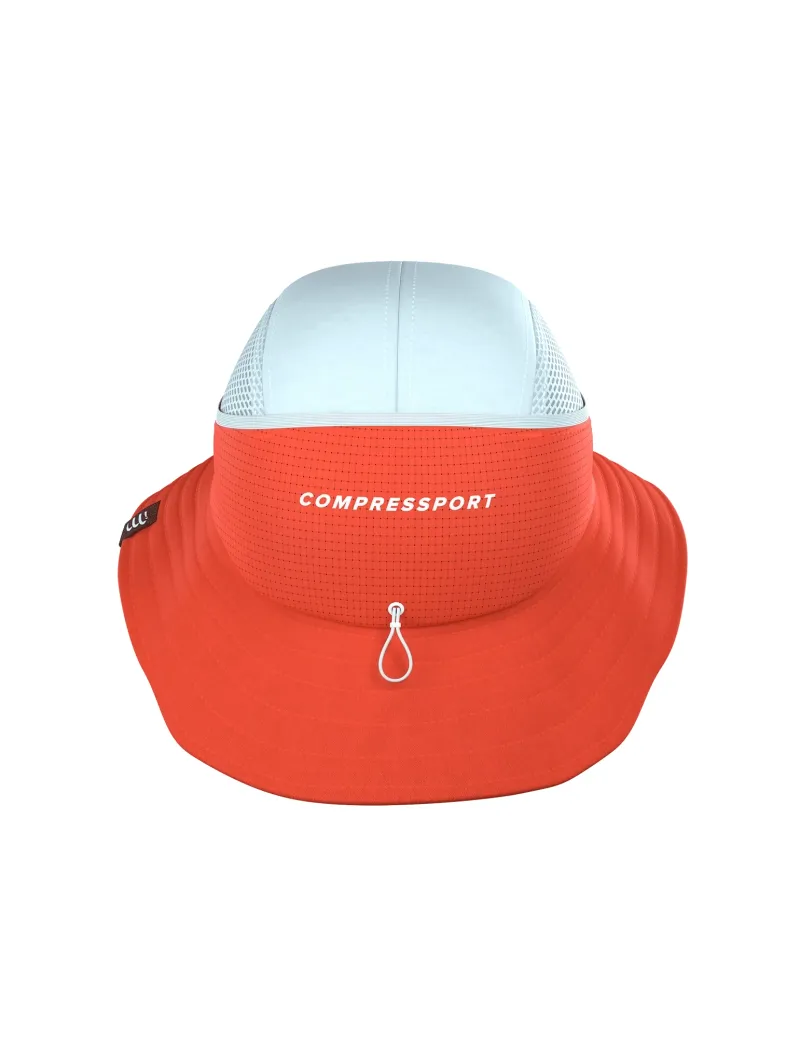 Compressport Stayfresh Ice Bob Running Hat in Tigerlily/Star White