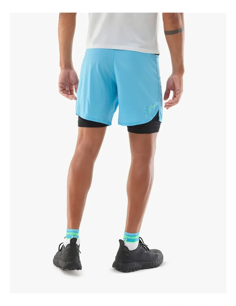 Compressport Trail Racing 2-In-1 Running Short Mens in Norse Blue-2