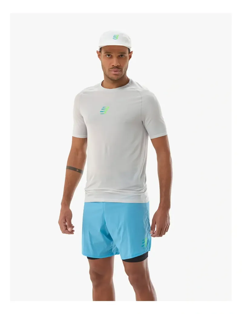 Compressport Trail Racing Short Sleeve T-Shirt Mens in Gray Violet