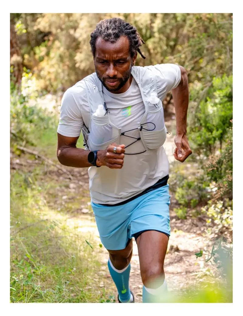 Compressport Trail Racing Short Sleeve T-Shirt Mens in Gray Violet-4