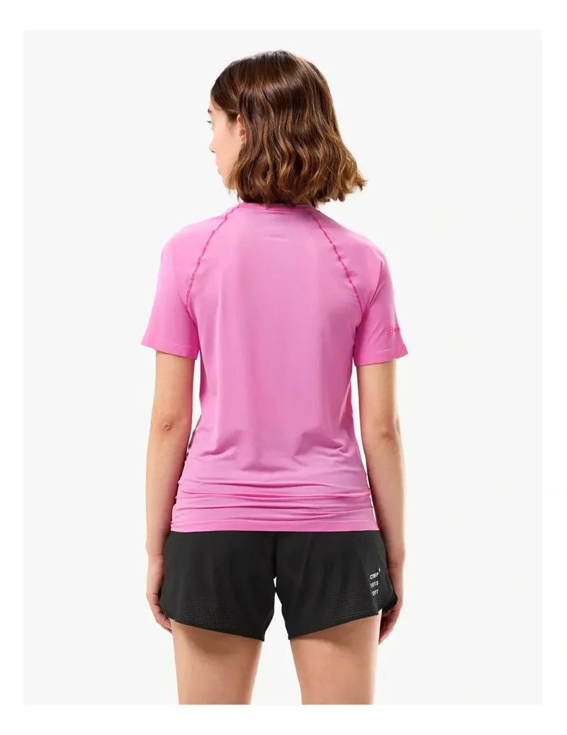 Compressport Trail Racing Short Sleeve T-Shirt Womens in Begonia-1