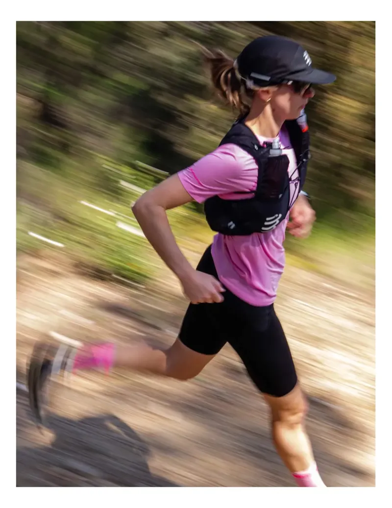 Compressport Trail Racing Short Sleeve T-Shirt Womens in Begonia-5