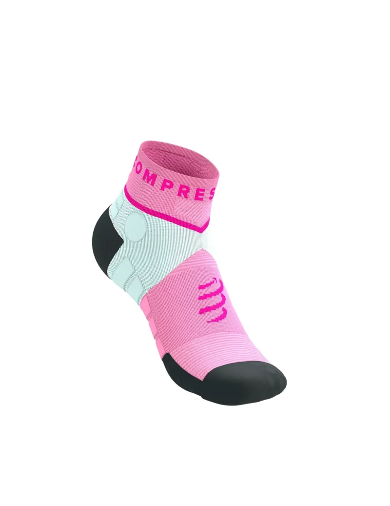 Compressport Ultra Trail Low Socks in Begonia/Neon Pink