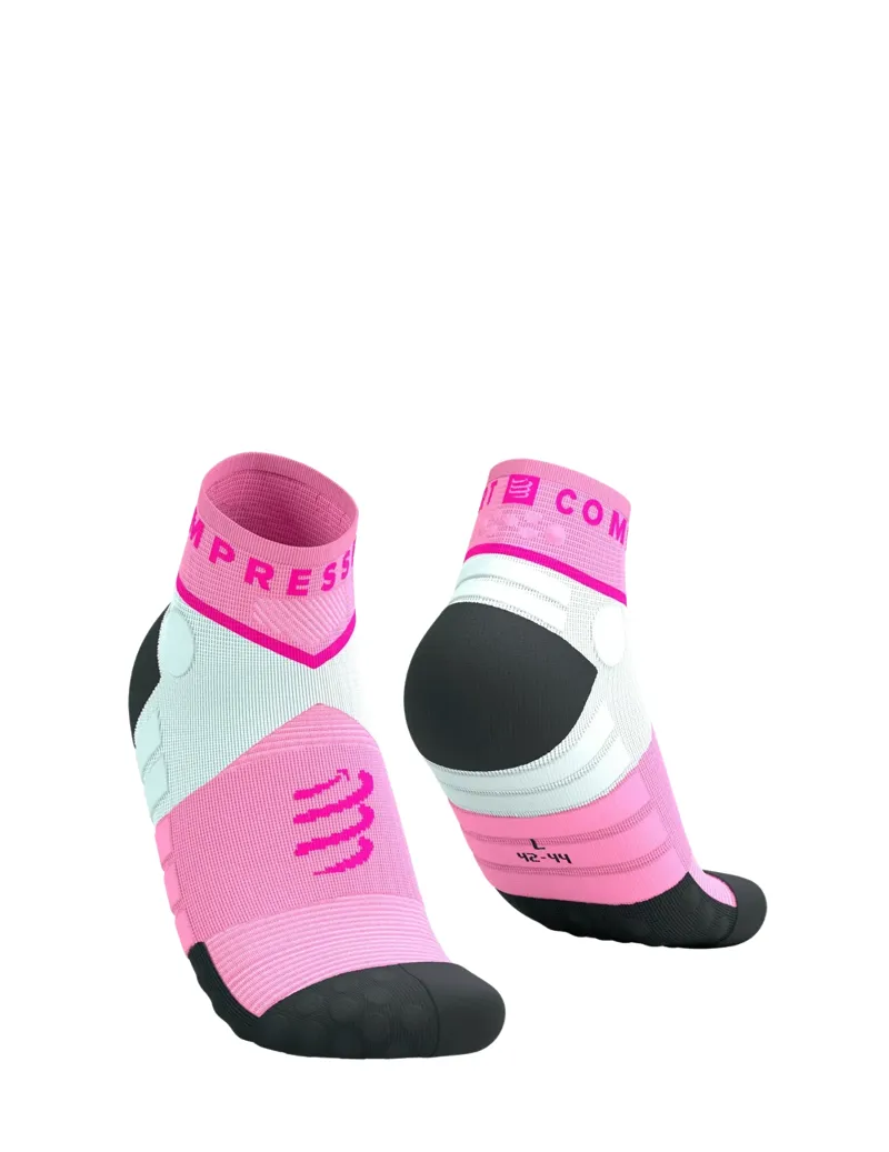 Compressport Ultra Trail Low Socks in Begonia/Neon Pink-1