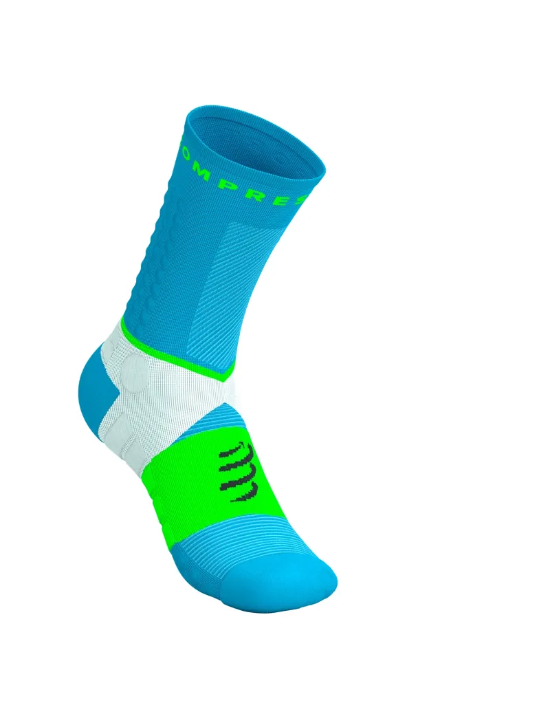 Compressport Ultra Trail Socks V2.0 in Norse Blue/Neon Green