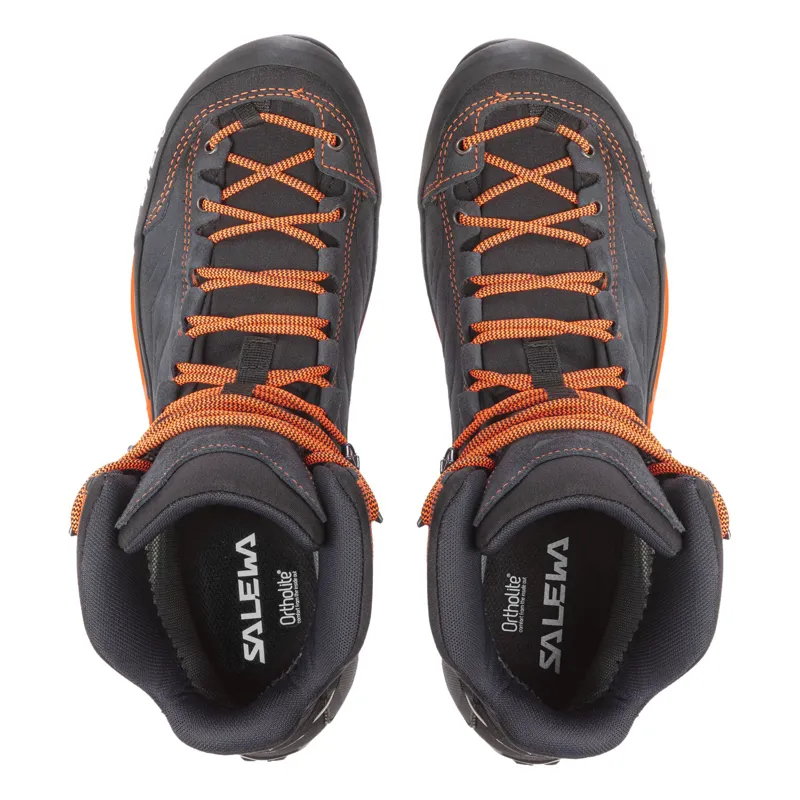 Salewa Mountain Trainer Mid GTX Mens in Asphalt/Fluo Orange-5