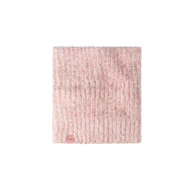Buff Knitted and Fleece Neckwarmer in Dalia Pink-1