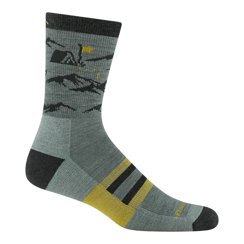 Darn Tough Hike Hut Micro Crew Cushion Socks Mens in Seafoam