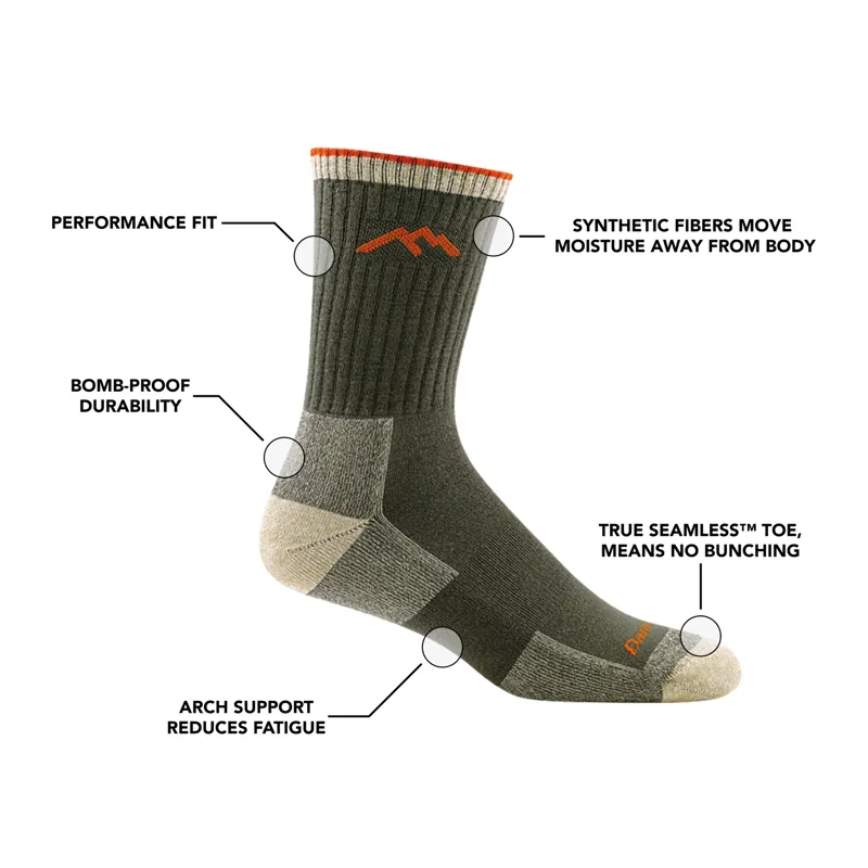 Darn Tough Hiker Coolmax Midweight Micro Crew Socks in Gray-3