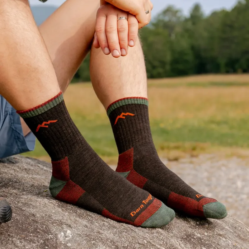 Darn Tough Hiker Micro Crew Midweight Cushion Men's Socks in Walnut-1