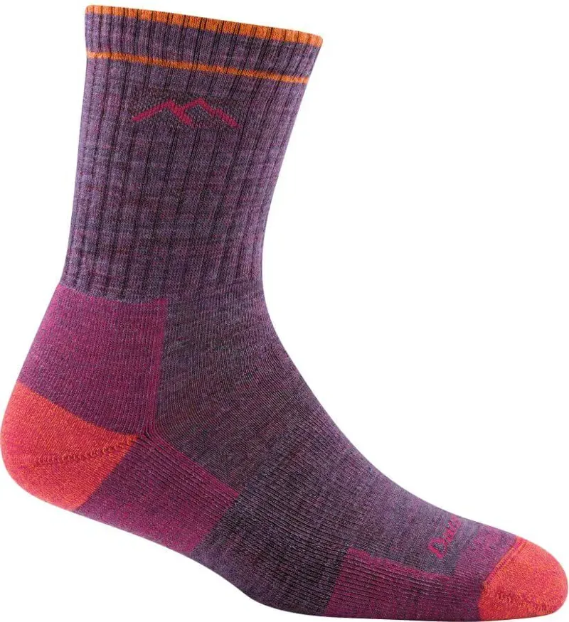 Darn Tough Hiker Midweight Women's Micro Crew Hiking Socks in Plum-1