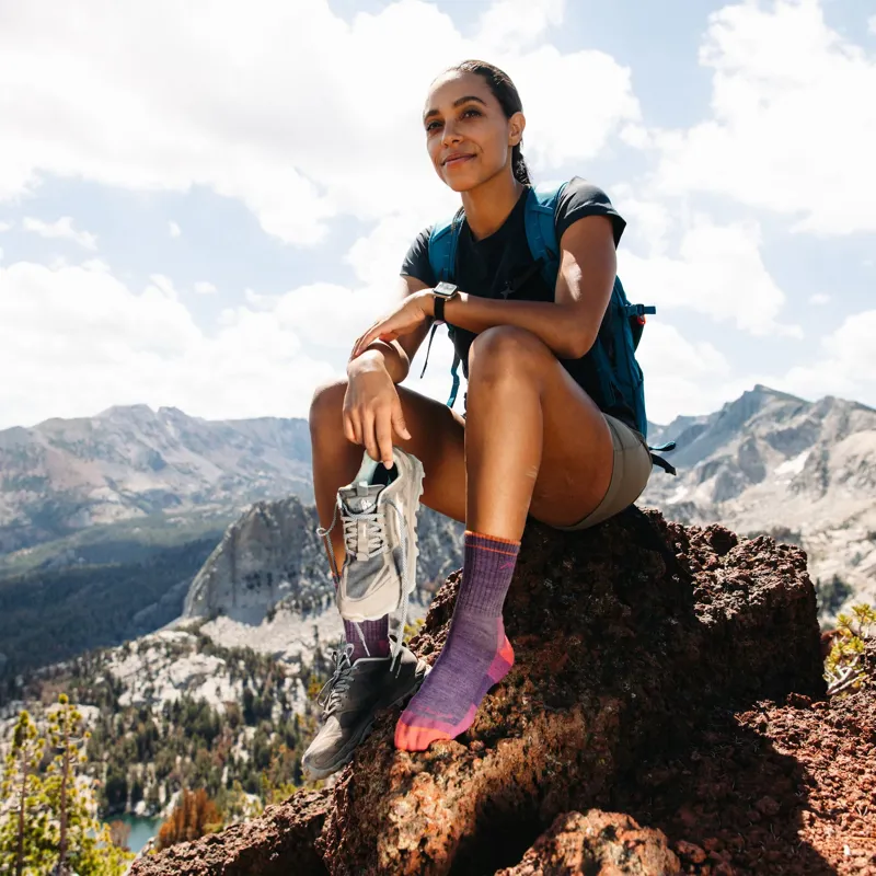 Darn Tough Hiker Midweight Women's Micro Crew Hiking Socks in Plum-3
