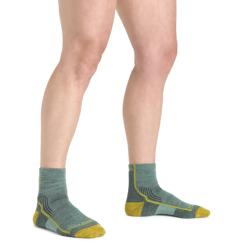 Darn Tough Hiker Quarter Midweight Cushion Womens Socks in Sage-1
