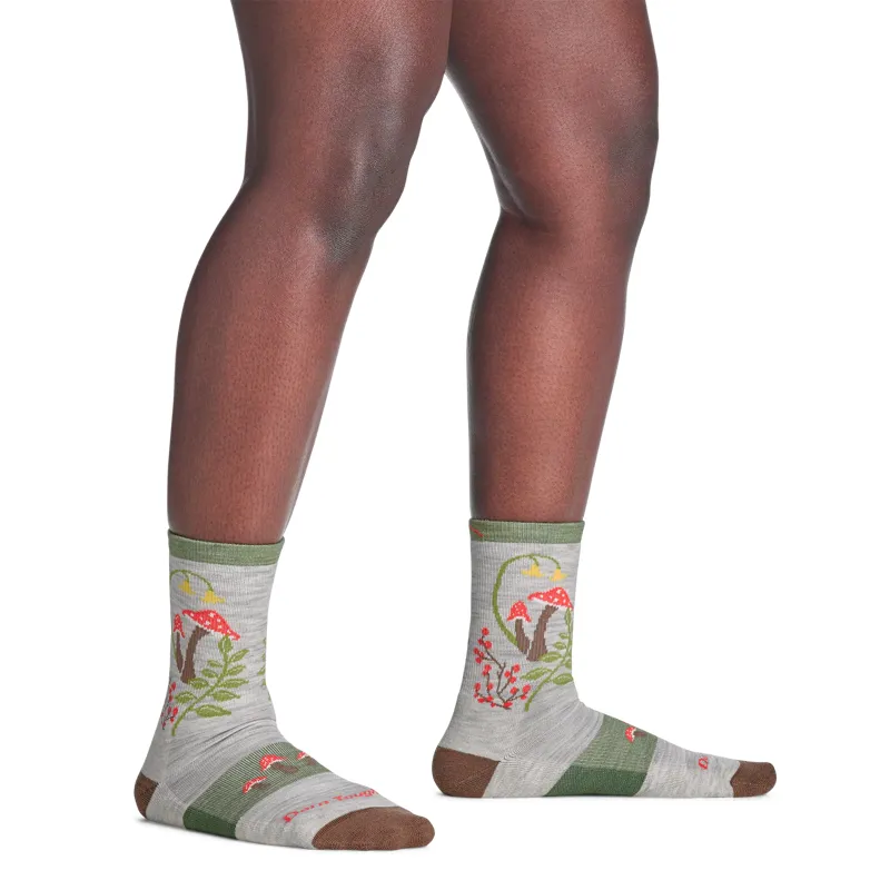 Darn Tough Mellow Mushrooms Micro Crew Lt Cushion Womens in Ash-1
