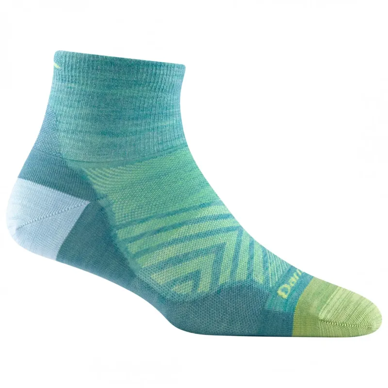 Darn Tough Run 1/4 Ultra Lightweight Womens Socks in Aqua
