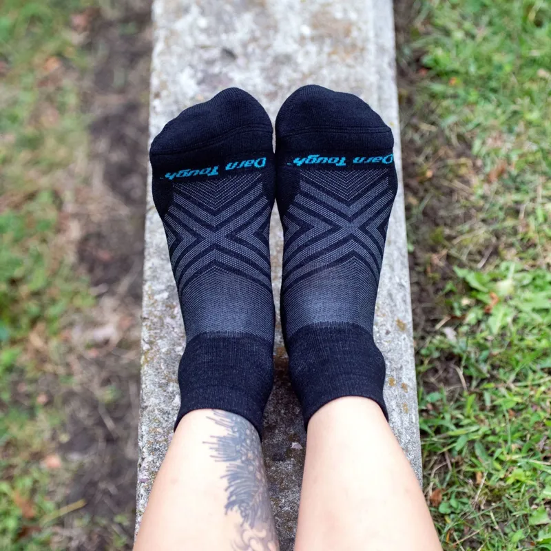 Darn Tough Run 1/4 Ultra Lightweight Womens Socks in Aqua-2