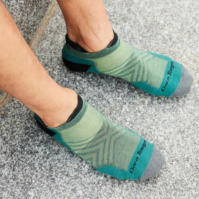 Darn Tough Run No Show Tab UltraLightweight Cushion Socks Mens in Teal-1