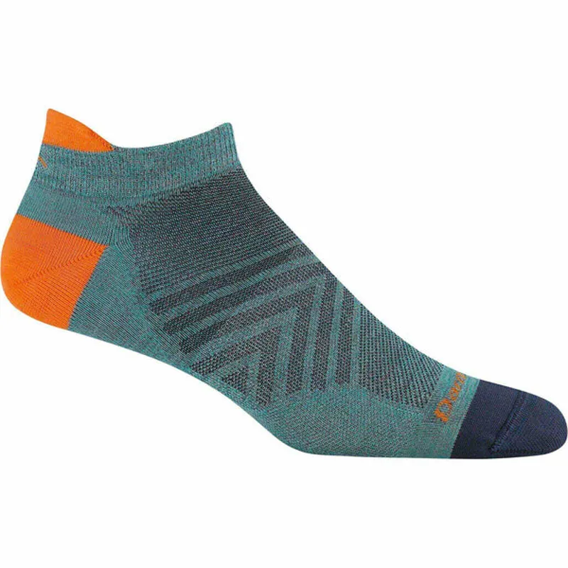 Darn Tough Run No Show Tab Ultra-Lightweight Socks Mens in Aqua