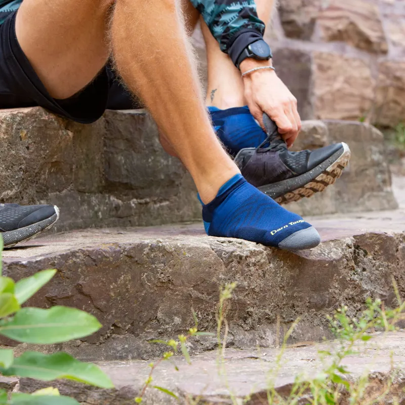 Darn Tough Run No Show Tab Ultra-Lightweight Socks Mens in Aqua-2