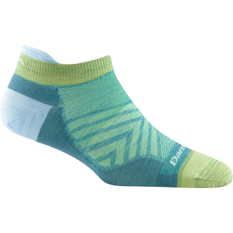 Darn Tough Run No Show Tab Ultra Lightweight Womens Socks in Aqua